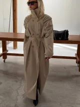 Model wearing a Leather trench